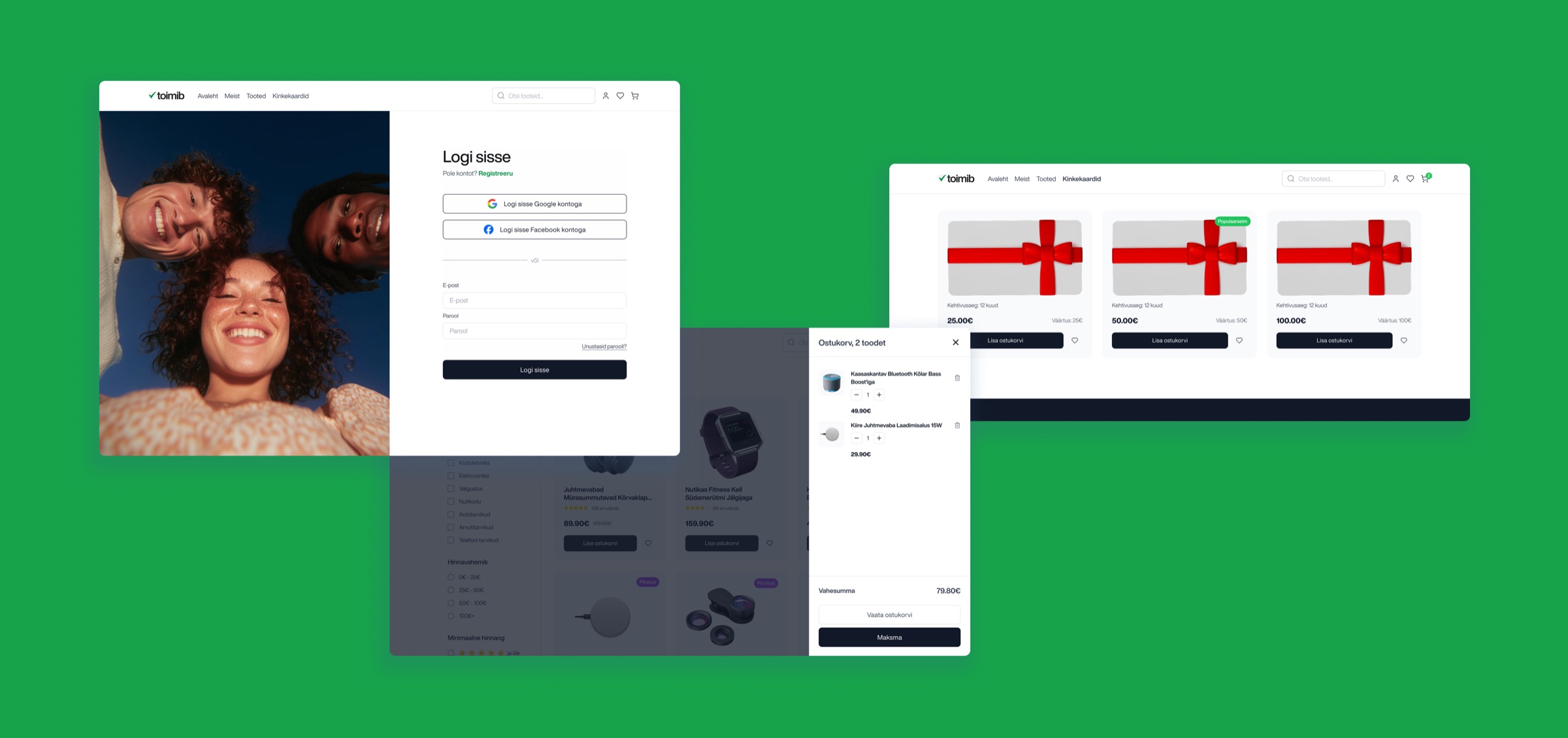 Toimib checkout flow